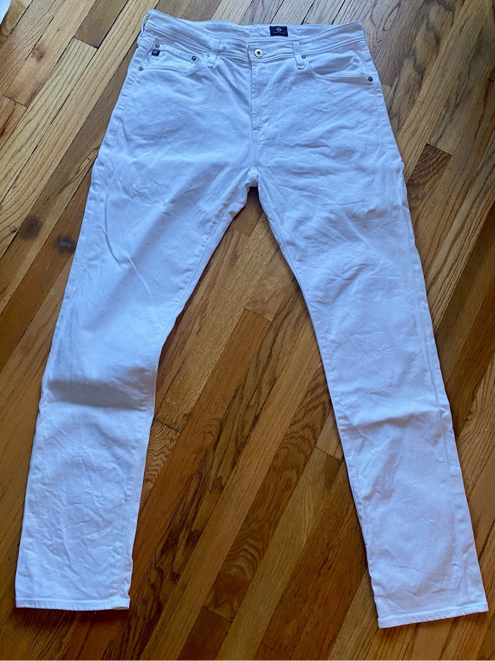 Ag Adriano Goldschmied The Everett Slim Straight White Jeans 36x34